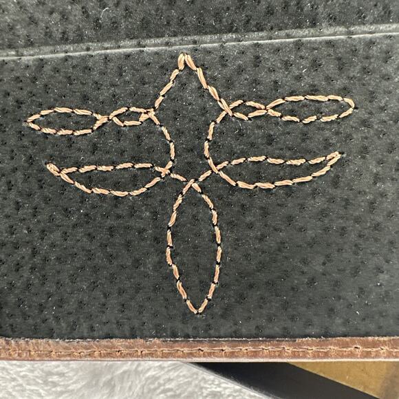 Justin Wallet Slim Bifold Brown Genuine Leather Boot Stitch RFID Western Cowboy - Picture 6 of 14